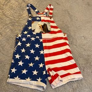 American Eagle overall shorts